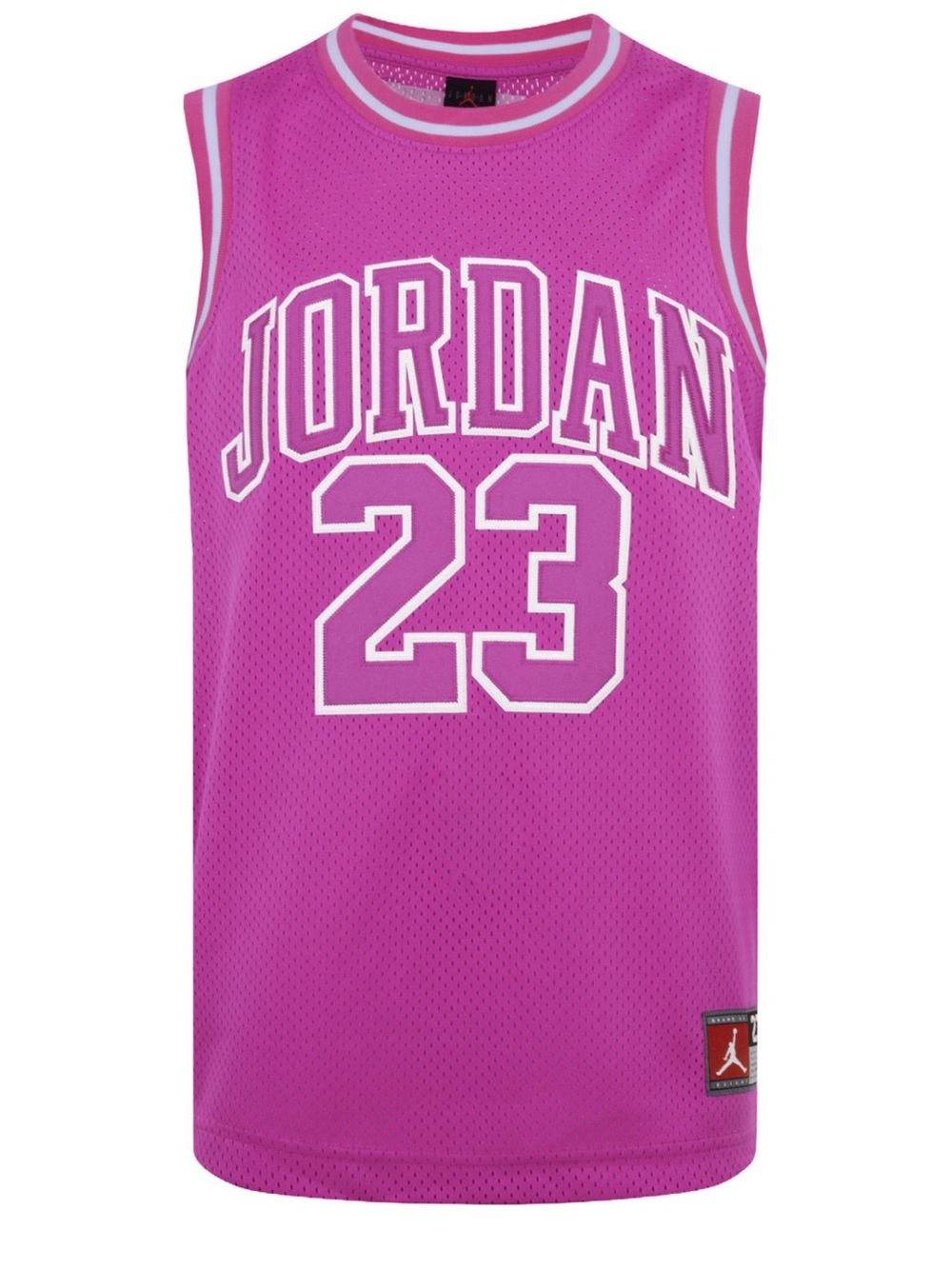 Girls Jordan Kids Pink Mesh Basketball Jersey with 23 Graphic